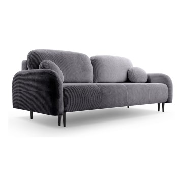 Tyg 3-sits bäddsoffa CLOUDY grå